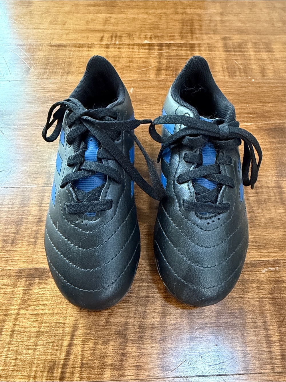 Adidas Kids Black and Blue Athletic Cletes